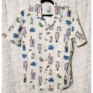 True Craft Shirt Mens M Button Up Agave Tequila Bachelor Trip Beach Vacation NWT